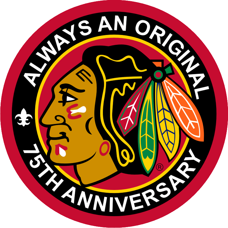 Chicago Blackhawks 2001 Anniversary Logo iron on transfers for fabric